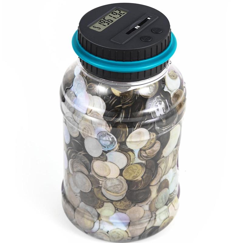 Money Jar with LCD Display,Durable Money Coin Counting Jar,Money Saving Bank,Home Decor,Display Automatic Counting Coin Bank-Perfect Gift for girls and boys,ldeal Gift for Birthday&Valentine's Day