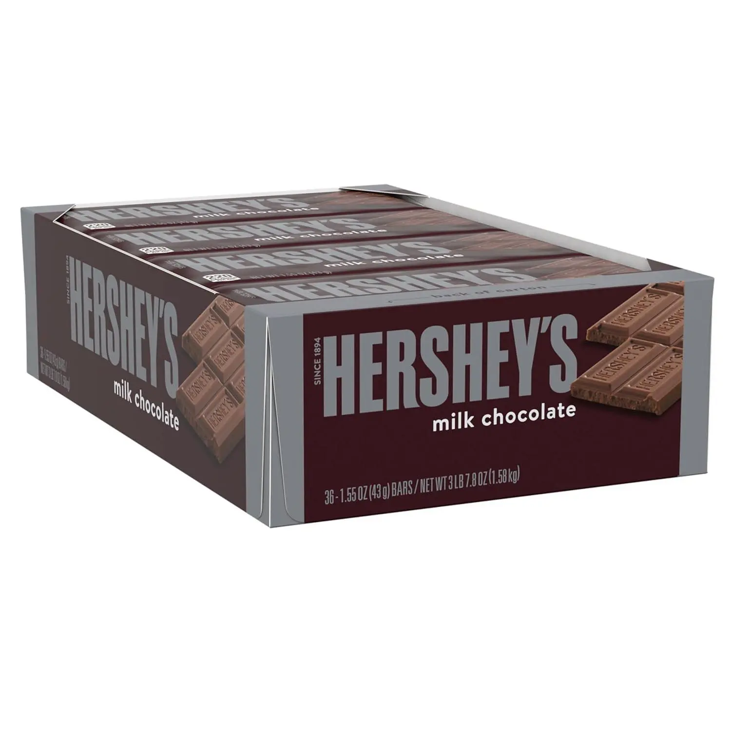 Hershey's Milk Chocolate Bar, 1.55 oz 36 Count
