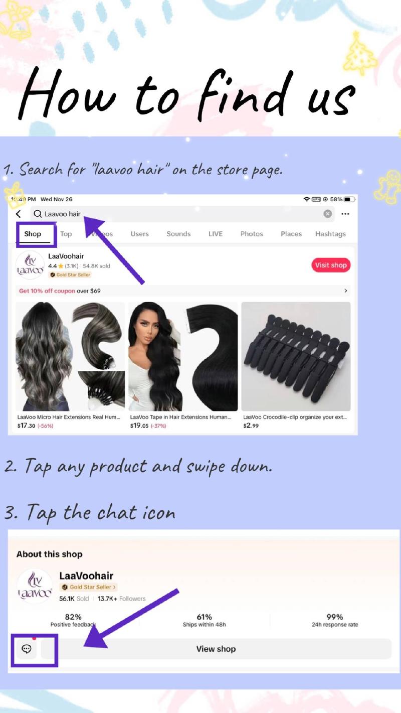 LaaVoo Clip in Hair Extensions Real Human Hair Double Weft Clip in Extensions 7 Counts TikTokShopHolidayHaul