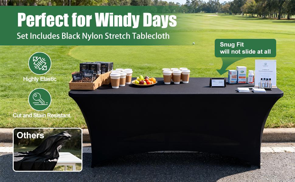 4/6FT Plastic Folding Table, Portable Picnic Table Outdoor, for Camping, Party, Wedding,Picnic, with Lock, Handle - White