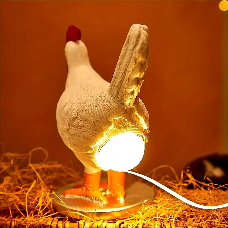 3D Resin Chicken Butt Decorative Night Light - USB-Powered LED Glow Ornament, Cozy Atmosphere Whimsical Look Quirky Desk Buddy, Indoor Use Holiday Party Gift for Bedrooms, Unique Lighting Decor