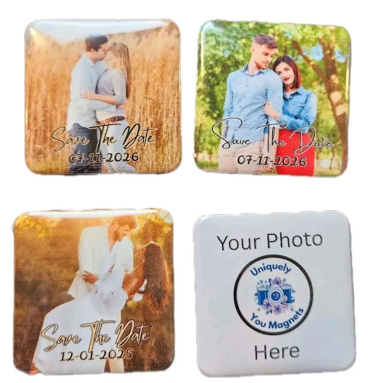 Save The Date Set of 20  Wedding Engagement Custom Photo Magnets High-Quality Decorative Refrigerator Magnets 2x2 Inches Personal Touch Kitchen Decor Gift for Family Photos & Recipes