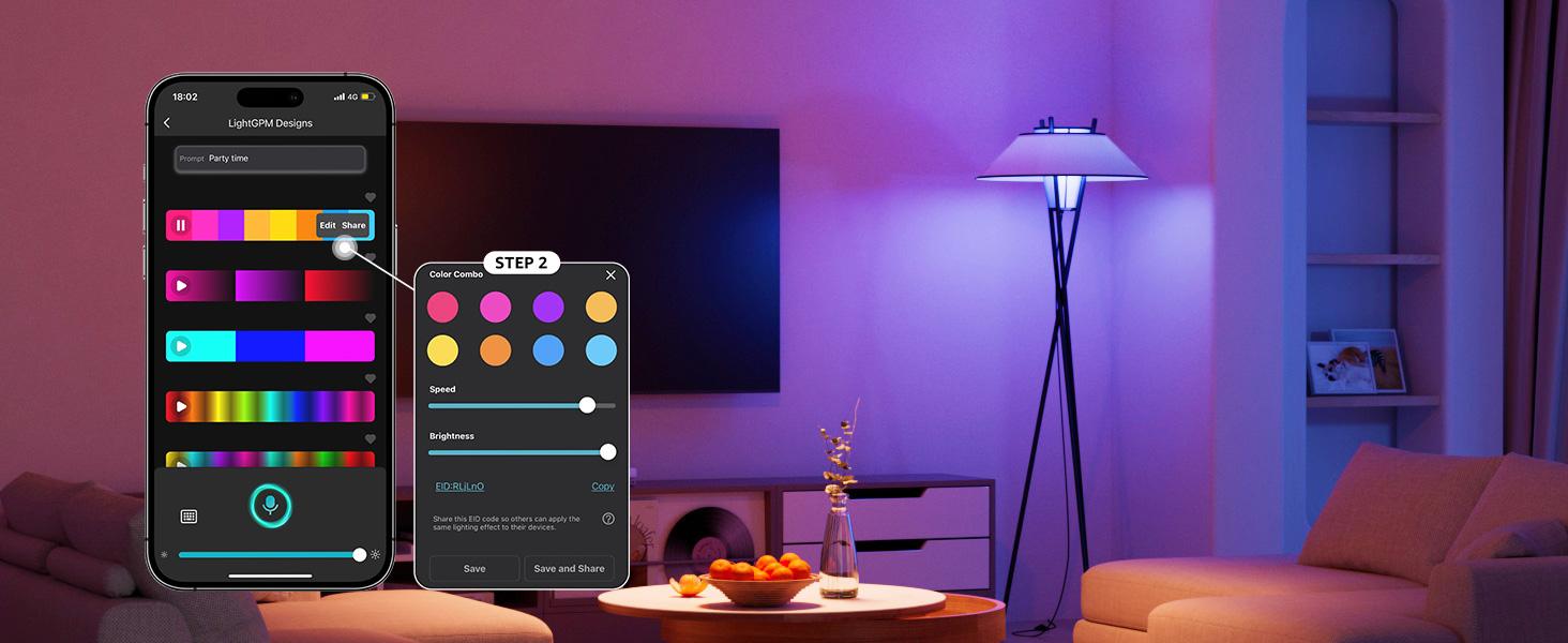 Lepro B1 AI Smart Light Bulbs - WiFi & Bluetooth RGBWW Color Changing LED Bulb Compatible with Alexa & Google Assistant, AI Generated Lighting LLM, AI Voice Control, Music Sync, 2.4GHz Only, 2 Packs