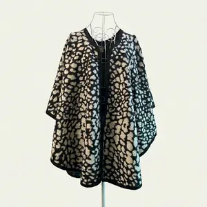 Vselectstudio #1 Leopard Print Shawl Wrap Soft Warm Cape Scarf Fashion Poncho for Women Animal Print Elegant Cozy Blanket Scarf Stylish Fall Winter Outfit Shawl Cape Wrap Fashion Accessory for Women Daily Wear Travel Outdoor