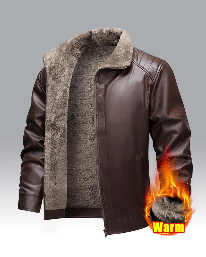 Men's Winter Casual Fleece Lined Warm PU Leather Motorcycle Jacket, versatile street style leather coat suitable for streetwear and everyday casual wear, an ideal gift for boyfriend or husband. Men's Winter Casual Fleece Lined Warm PU Leather Motorcycle Jacket, versatile street style leather coat suitable for streetwear and everyday casual wear, an ideal gift for boyfriend or husband.