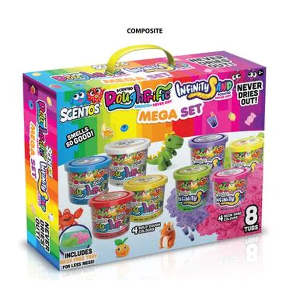 Scentos Scented Never Dry Mixed Compounds Handle Box Set (Dough and Sand)
