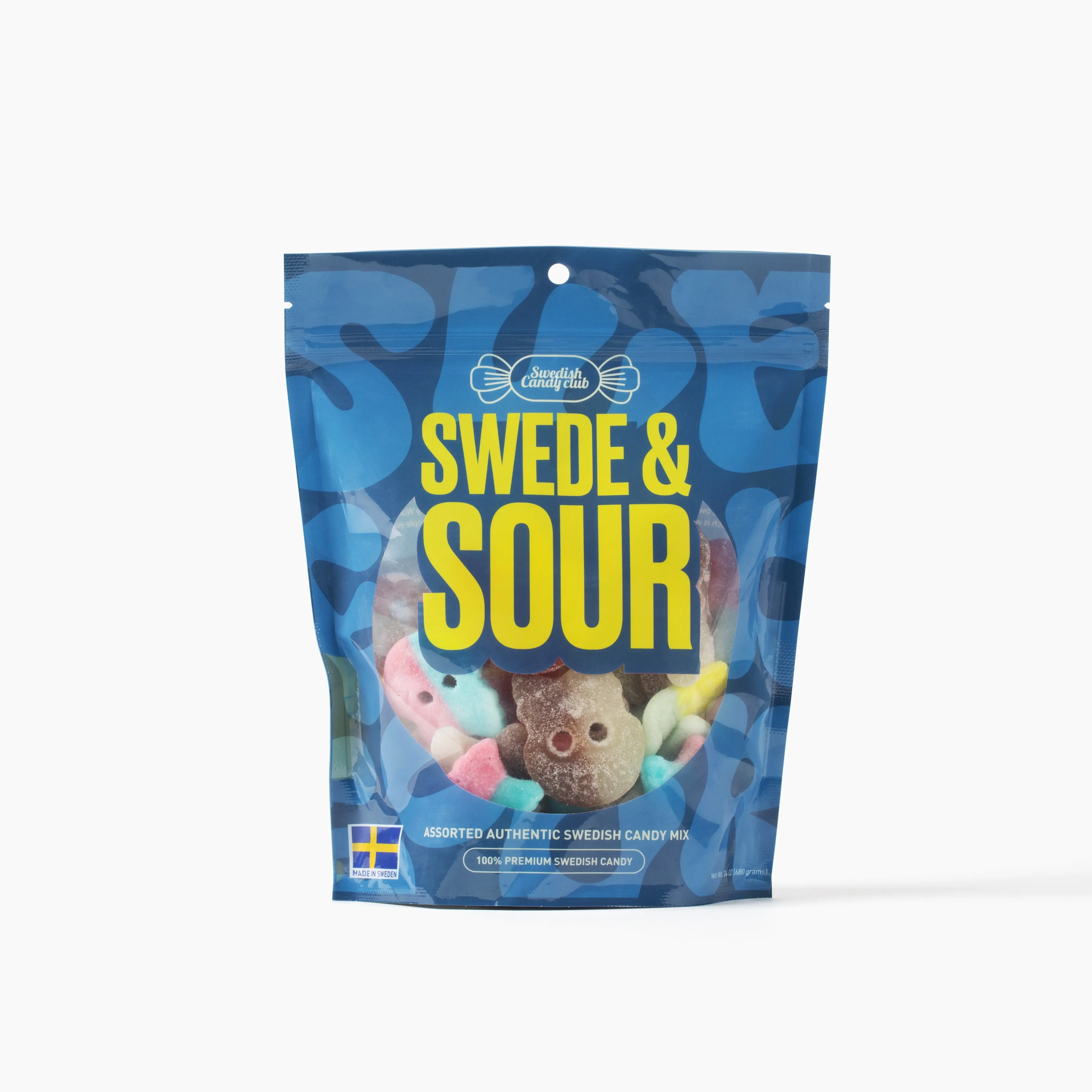 Swedish Candy Club Swede & Sour - 1.5 lbs Assorted Authentic Swedish Candy Mix with Six Types of BUBS & More Sweet Snacks - BUBS, Bonbon, Candy Mix Banana Foam