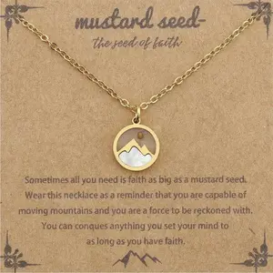 Women's fashion mustard seed necklace, wishing oval friendship necklace, suitable for friends, mothers, daughters birthday gifts
