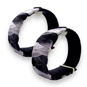 Nausea & Motion Sickness Support Bands - Black/White Designer Pair/Set of 2 - Adjustable