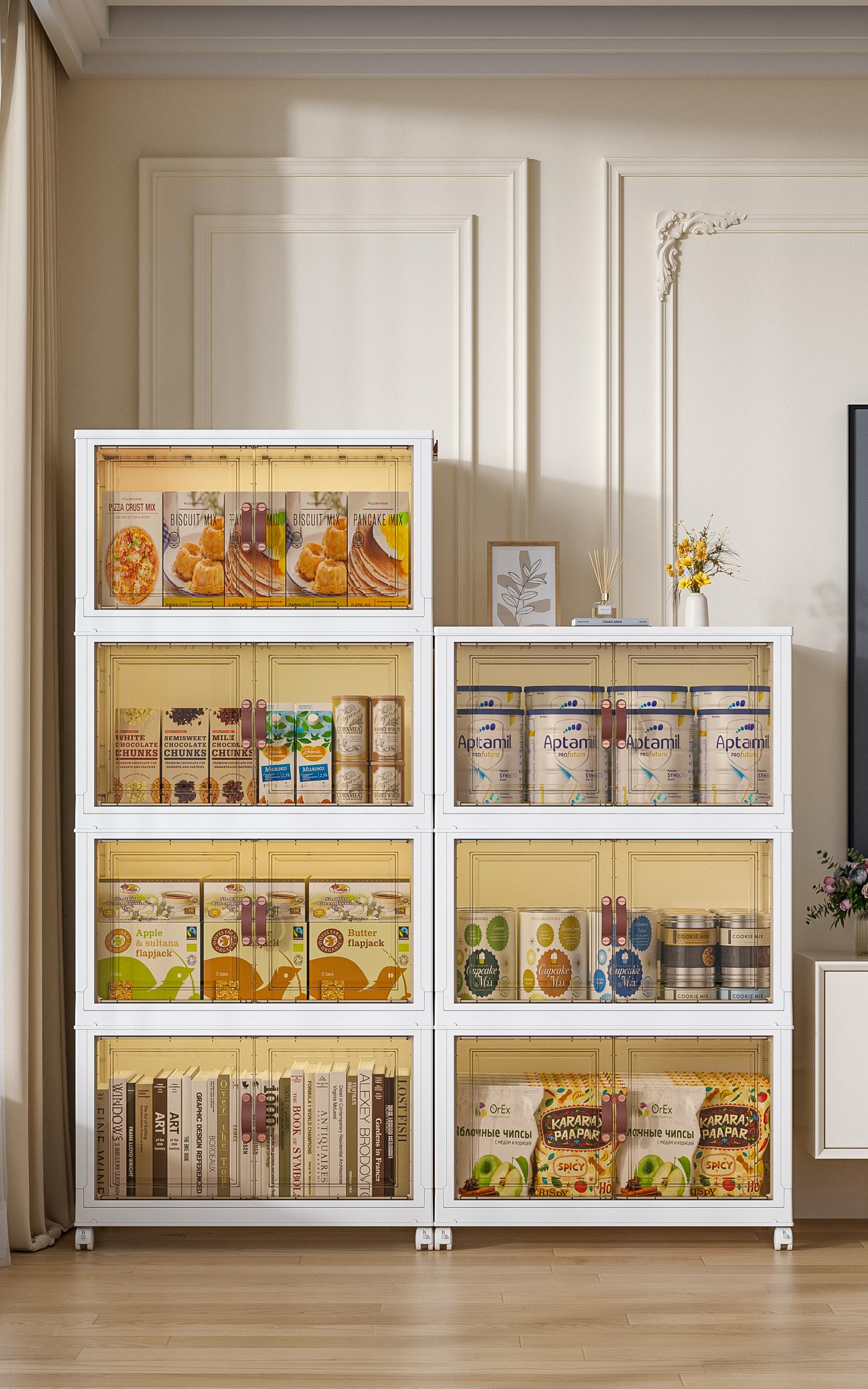 Foldable Multilayer Door stuffy ike a snack Storage Box with Lid 4-5 Layers Holders with Wheels for Kitchen Bedroom Bathroom Stackable space-saving Organizer Rolling Living Room Shoe Cabinet Footwear Organization Fridge Collapsible Bins school season cap