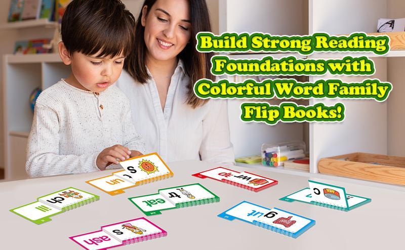 30-Volume Reading Rhyming Flip Books, ABC Word Flashcards, Word Family Building Books, Word Family Flashcard Sets