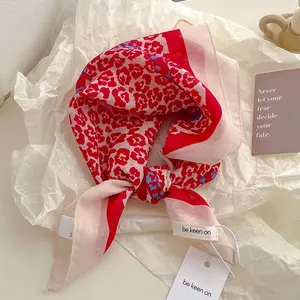 Red Passion Floral Bandana Square scarf