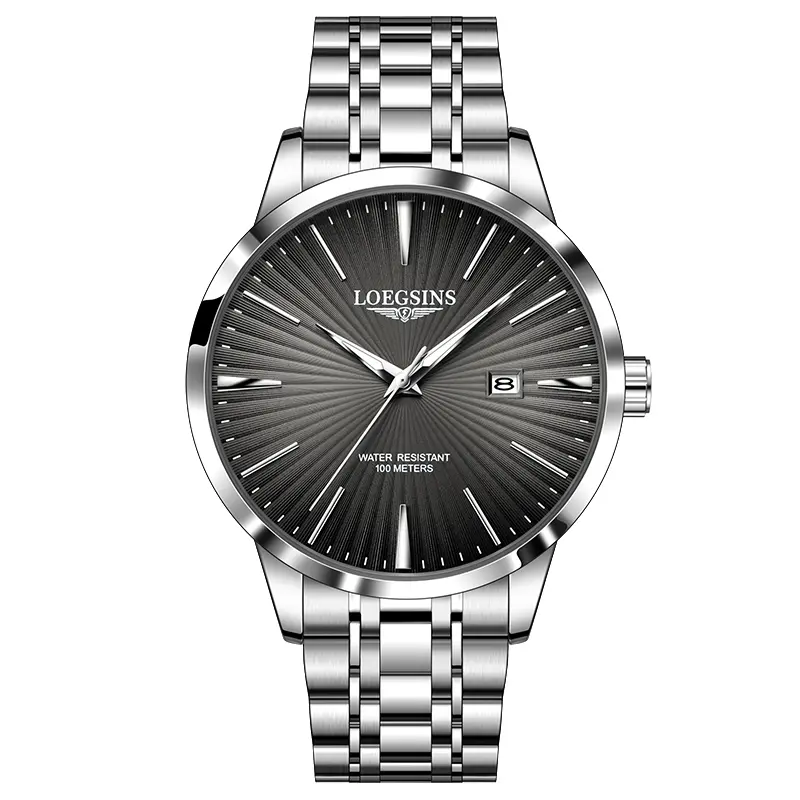 LOEGSINS Men's Multifunction Watch Model 755 Mechanical Movement Luminous Dial Stainless Steel Material Water Resistant to 50 Meters Warranty 2 Years