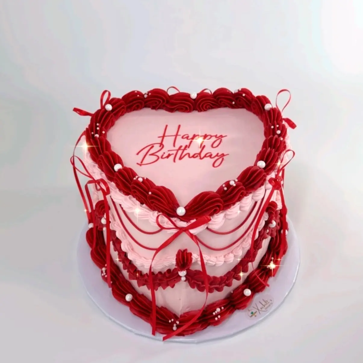 Fancy Script Happy Birthday Cake Stencil