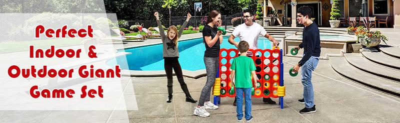 Costzon Jumbo 4-to-Score Giant Game Set, Giant 4 in A Row, Indoor Outdoor Board Game for Kids and Adults, Ideal for Holiday Party & Family Game Fun,Christmas Festival Gift Black Friday Cyber Monday