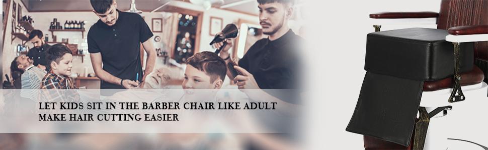 Artist hand Children Leather Cushion, Spa Equipment, Oversize Barber Salon Booster Seat, Black