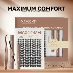 MaxComfi Nila BlushBloom Makeup False Eyelashes - Super Soft Comic Thin Band, Gentle Waterproof, Itch-Free, Long-Lasting, Natural Daily Volume, Beginner-Friendly DIY Lash Extensions for Flawless Summervibes Looks, Eyelashes Extensions Option