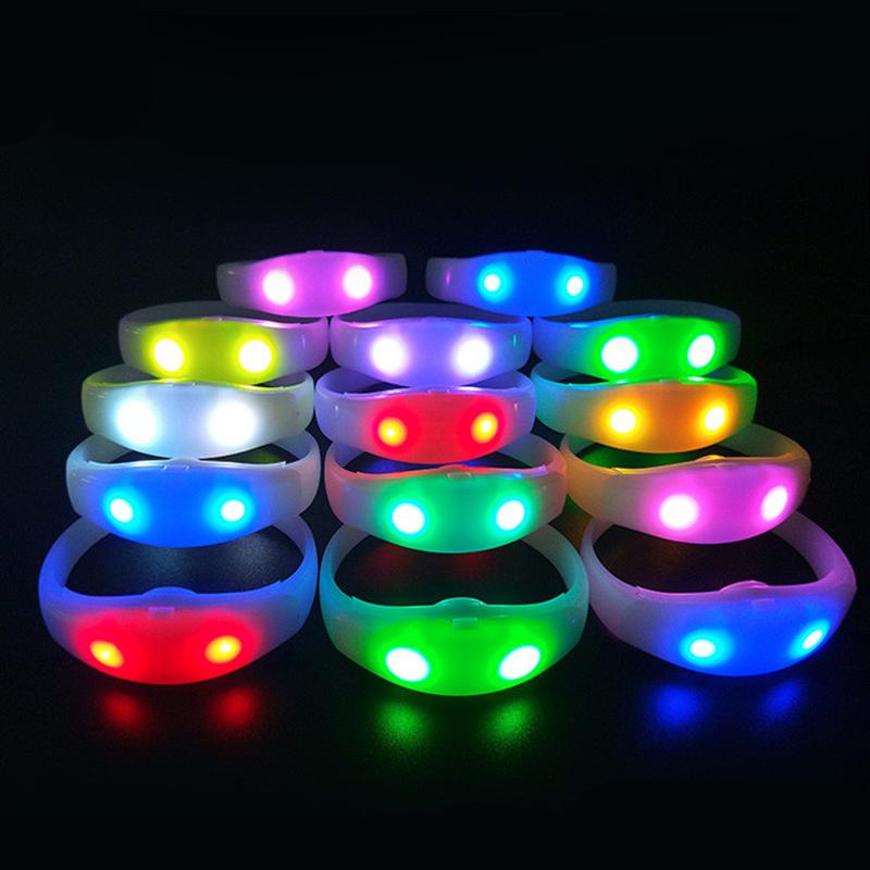 20/50/100Pcs Colorful LED Glow Bracelets Sound Activated LED Bracelets, Light Up Bracelet Music Control 6 Color Changeable,Party Favors for Concerts,Party,Wedding,Birthday,Carnival,Valentine's Day