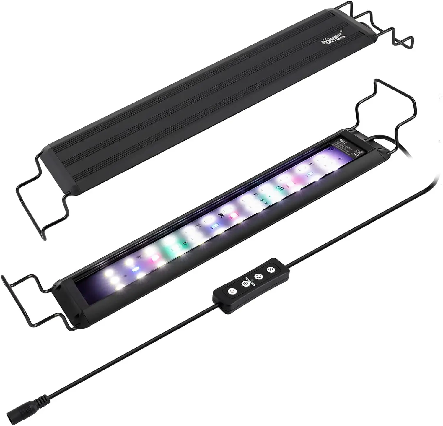 hygger Full Spectrum Aquarium Light (Fish Tank Lamp) with 10-Level Brightness, White Blue Red Green LEDs, 6H/8H/12H Timer Control, Adjustable Settings, Colorful RGB for Freshwater Aquatic Plants
