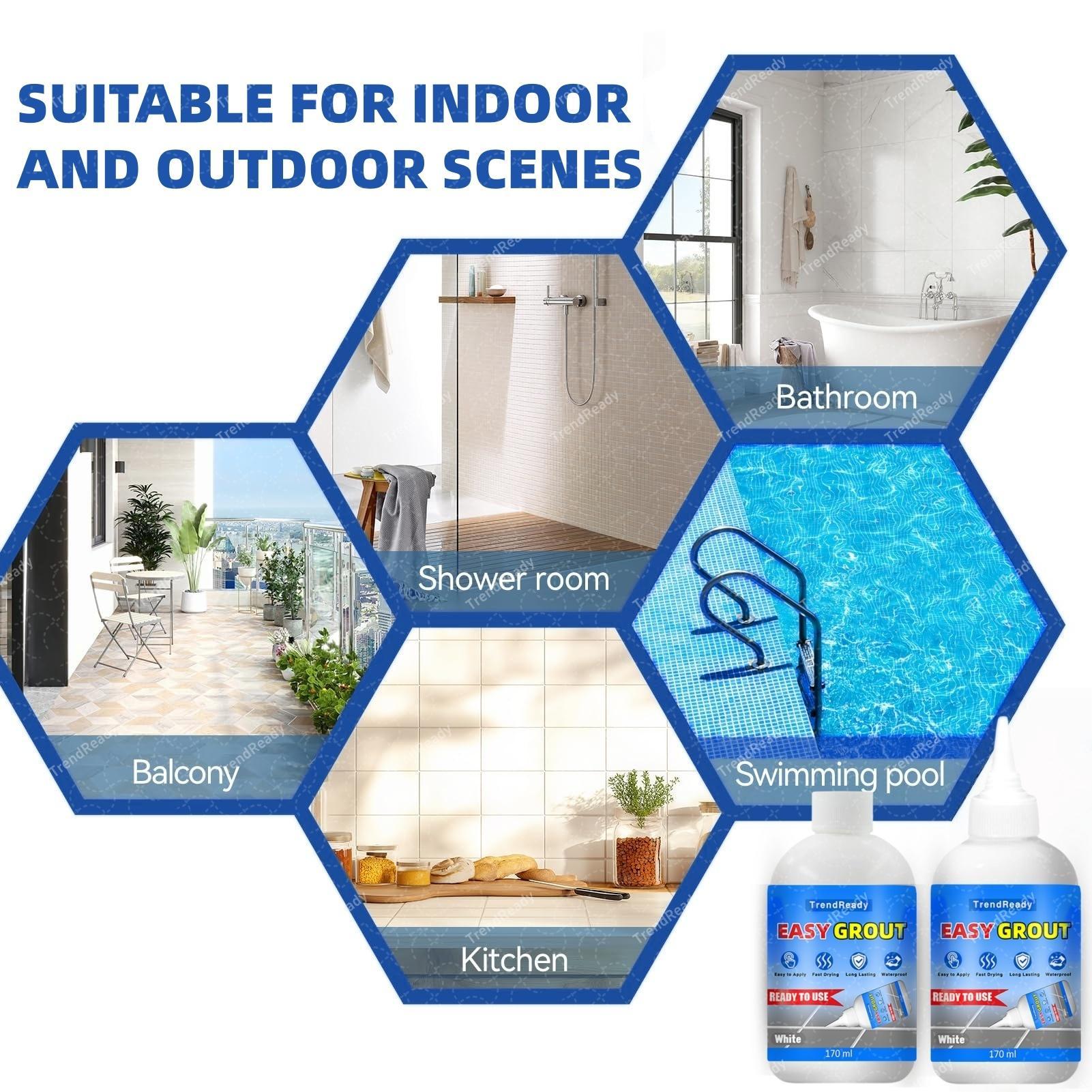2PCS Heavy-Duty Waterproof Adhesive Sealant - Extra Strong, Flexible, Bond-and-Seal Tile Grout for Kitchen Cabinets, Countertops, Bathroom Tiles, Living Room Washbasins, Floors, Halloween Use, Floor Tiles