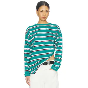 LIONESS Horizon Long Sleeve Top in Forest Stripe