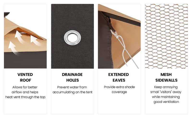 【Remote Control Light Gazebo】Yaheetech 13x13 Pop-up Gazebo Tent with Mesh Netting Sides, 25 Solar LED Lights, 3 Height Adjustable Features & Storage Bag 【Remote Control Light Gazebo】Yaheetech 13x13 Pop-up Gazebo Tent with Mesh Netting Sides, 25 Solar LED Lights, 3 Height Adjustable Features & Storage Bag