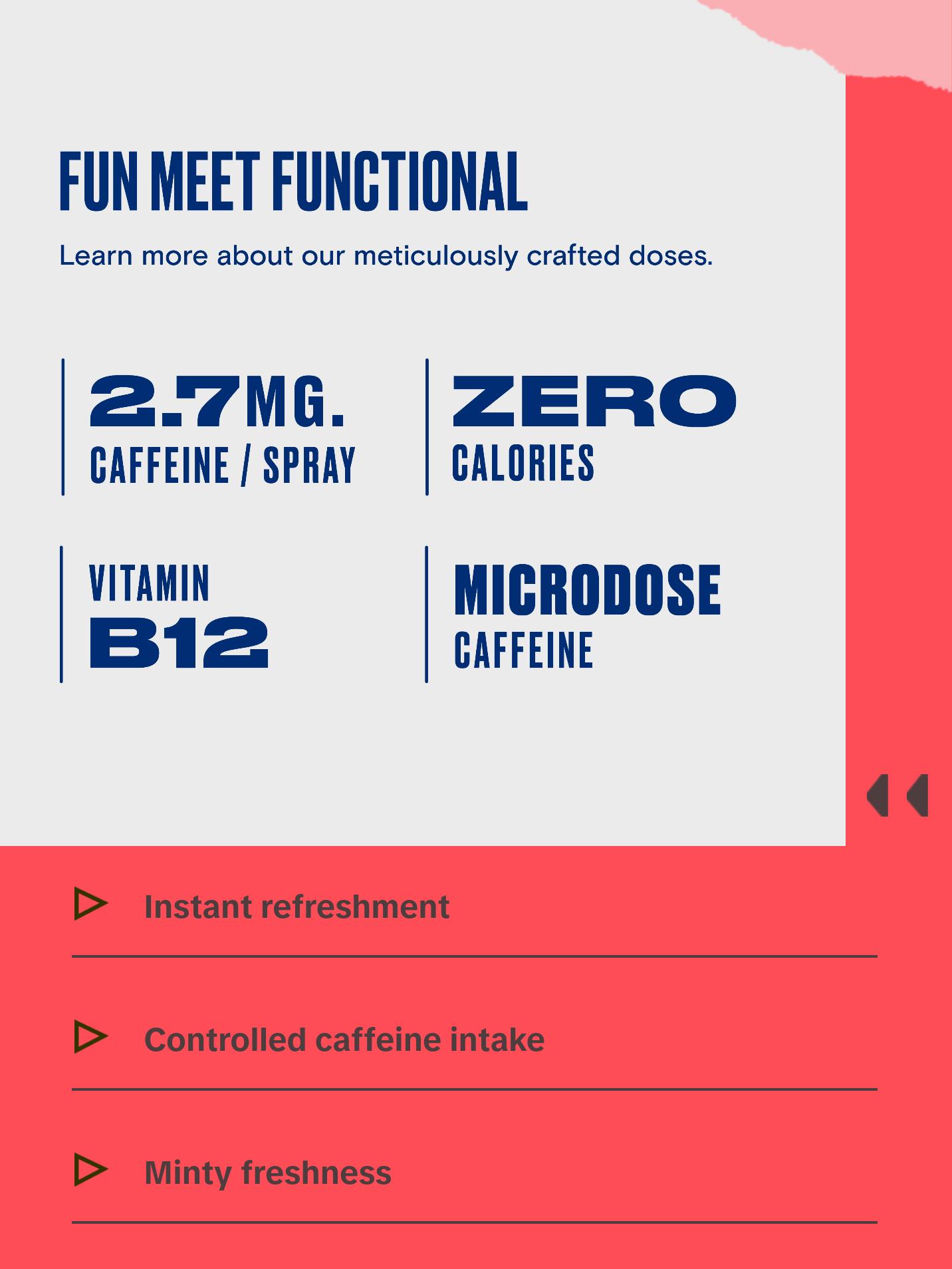 Pzaz Breath Spray- Cinnamint 6 pack - Instant Refreshment - Caffeine Microdose - Eliminate Bad Breath