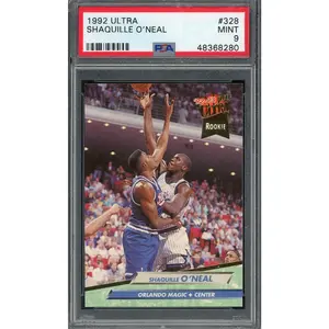 Shaquille O'Neal 1992 Fleer Ultra Basketball Rookie Card RC #328 PSA 9 MINT