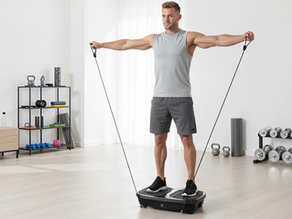 Vibration Plate Exercise Machine – Full Vibrating Fitness Platform with Remote Control, 120 Speed Levels, 2 Resistance Bands – Portable Household Fitness Board