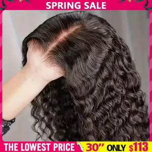 Bling Hair 6x4 7x5 9x6 Glueless Deep Wave Easy To Wear Wig Lace Closure Human Hair Wigs Curly Hair 180% Density Brazilian Ready To Wear Wig For Women