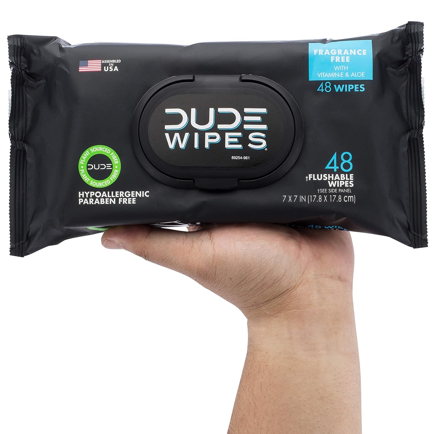 DUDE Wipes - Flushable Toilet Wipes - 6 Pack, 288 Wipes - Unscented Extra-Large Adult Wet Wipes - Vitamin-E & Aloe - Septic and Sewer Safe