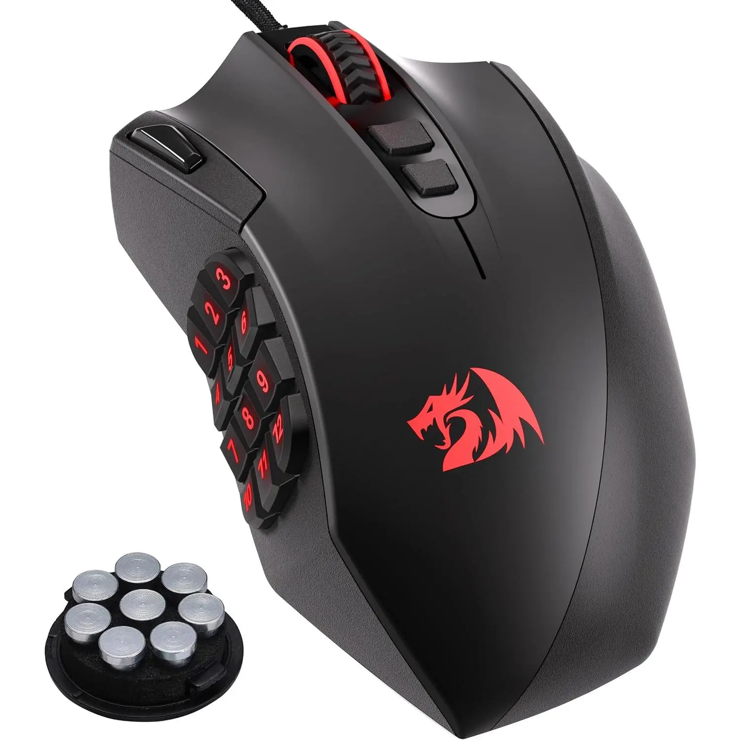 Redragon M921 Wired USB Optical Gaming Mouse for MMO Gamers - 12400 DPI High Precision RGB, 18 Programmable Buttons, 12 Side Macro Keys, Software Supported Gaming Stuff, PC Accessories for PC/Laptop, Modern Gaming Mice,back to school,back to school haul