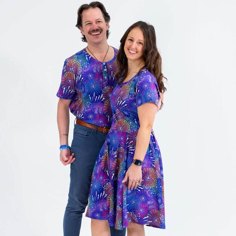 Adult "Pi-rotechnics" Pi Fireworks Super Twirler Dress with Pockets