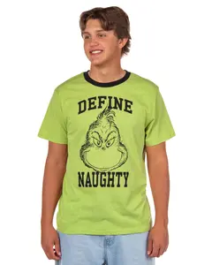 Dr. Seuss The Grinch T-Shirt Men's Define Naughty Graphic Print Adult Tee