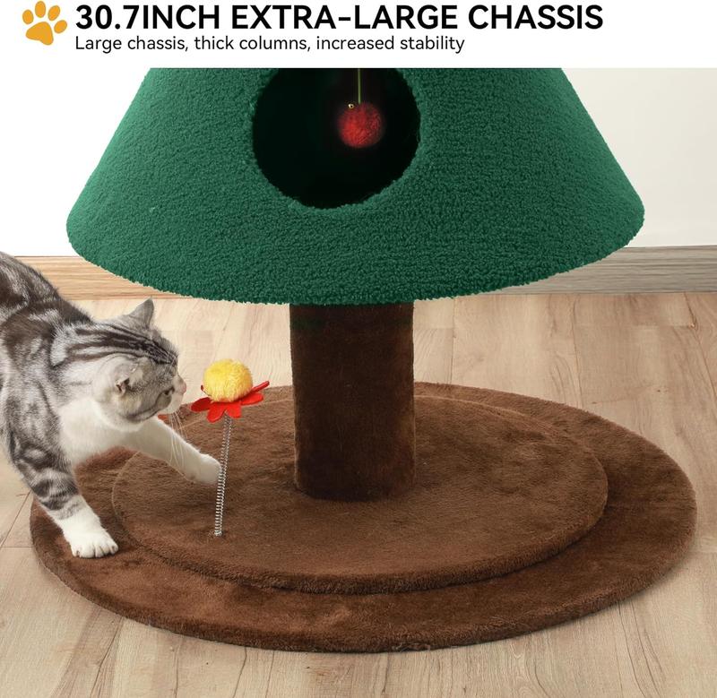 Yitahome 60 inch Cat Tree for Indoor Cats, Tall Cat Tower Furniture with Large Condos, 5ft Christmas Tree Party Decoration with Cat House and Beds