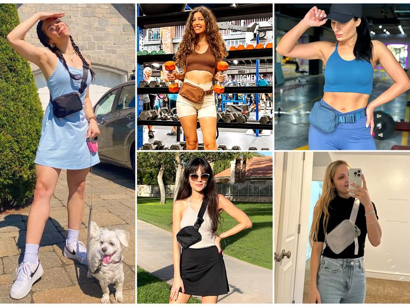 ODODOS Unisex Mini Belt Bag with Adjustable Strap Small Fanny Pack for Workout Running Traveling Hiking