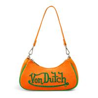 Orange and Green Rhinestone Shoulder Bag