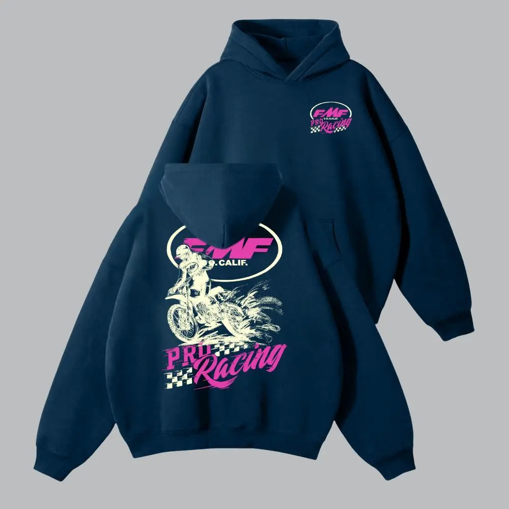 FMF Racing Pro Hoodie – Vintage Dirt Bike Graphic Hoodie, Classic Motocross Streetwear, Long Sleeve Comfort Top for Racing Fans & Bikers, Sweatshirt and T-shirt