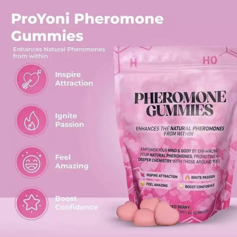 Customer favorite ProYoniPheromone Gummies -Enhances your NaturalPheromones From Within -60 Count Mixed Berry Flavor Healthcare, Dietary, Vitamin, Supplement, Fitness, Edible