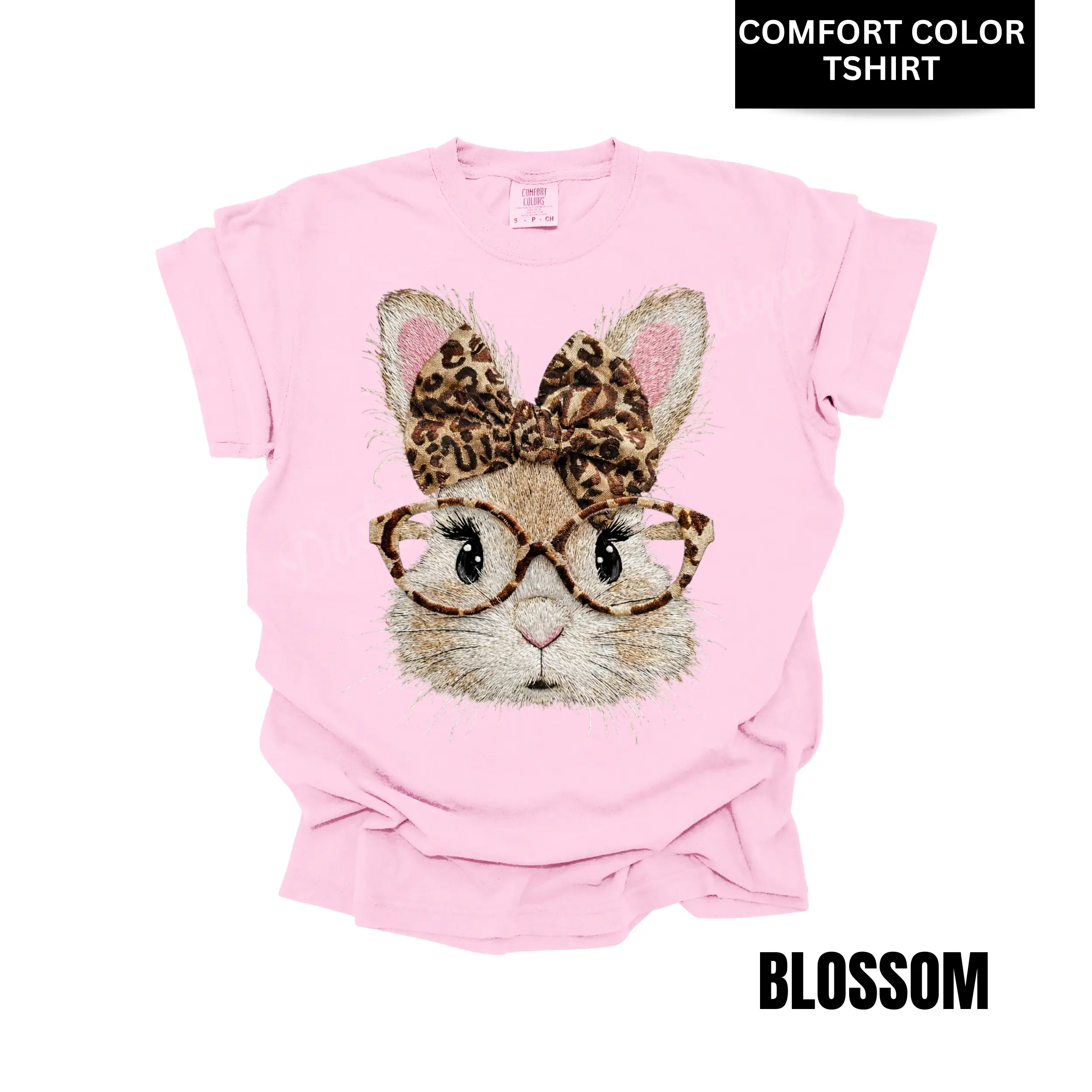 Smarty Leopard Bunny Comfort Color T-Shirt