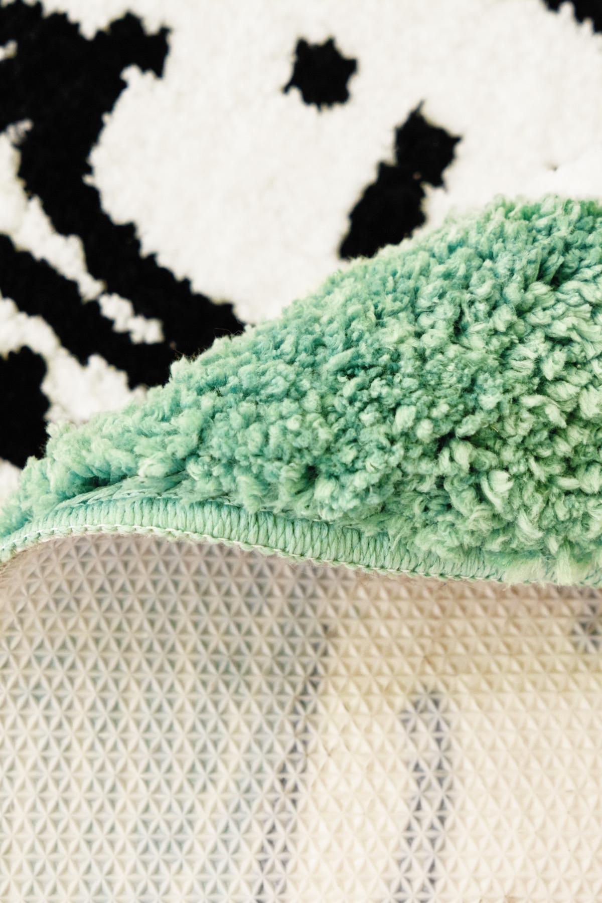 Cute Flower Rug, Green Floral Rug 1 Piece Non-Slip Bathing Mat, Soft Absorbent Bathroom Bedroom Doormat, Living Room Rug, Home Decor tufted