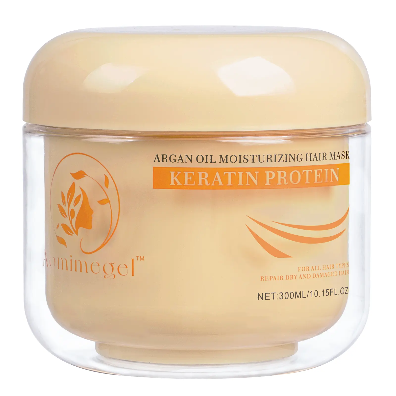 Aomimegel Collagen Deep Nourishing Repair Hair Mask with Argan Oil, Frizz-Smoothing Serum Conditioner for All Hair Types, 10.15 oz / 300 ml