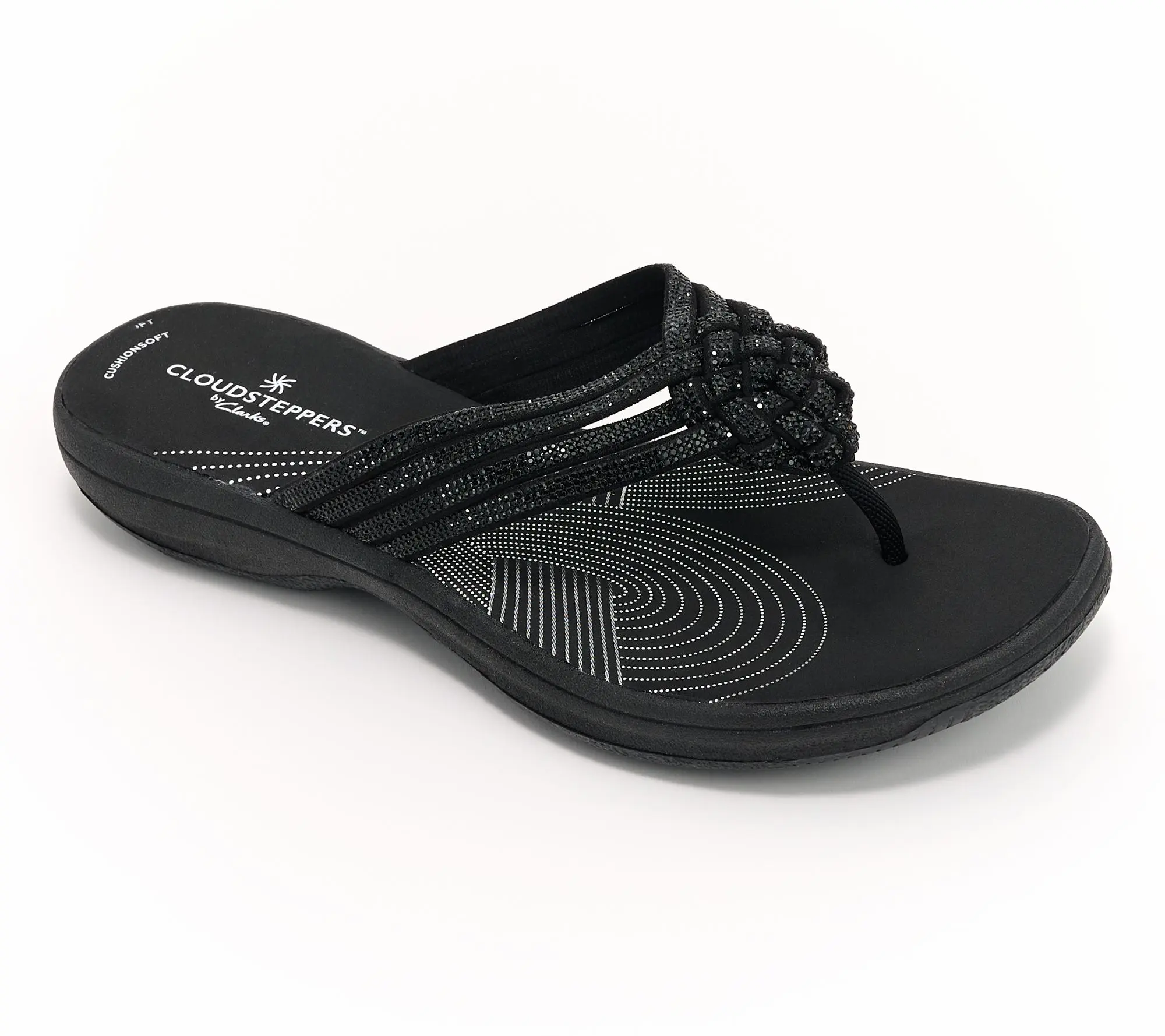 Clarks Cloudsteppers Rhinestoned Thong Sandals -Breeze Gem