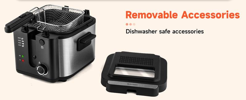 Pukomc Fast-Heating 1.5L/2.5L Electric Deep Fryer – Cool-Touch, Nonstick Basket & Easy Cleaning for Home Cooking