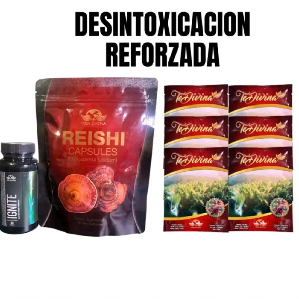 Desintoxicación Reforzada/TE DIVINA+IGNITE+REISHI CAPSULES///Herbal Beverage for Natural Relief//Tea,Fruit Drink Energy  Healthcare Supplement Fitness Dietary Edible