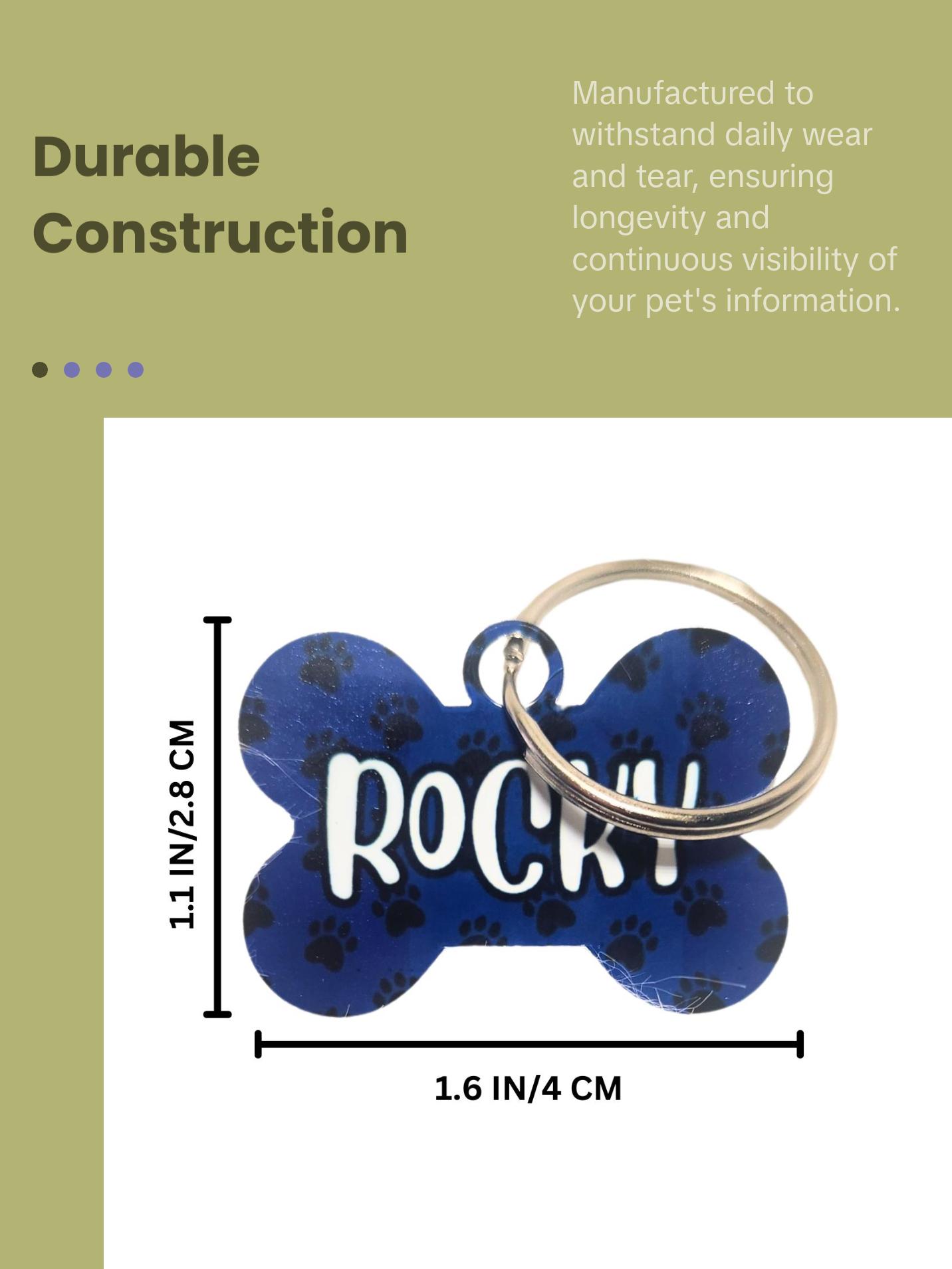 Pet Name Tag for Collar - Simple Design, Ideal for Pets, Lightweight