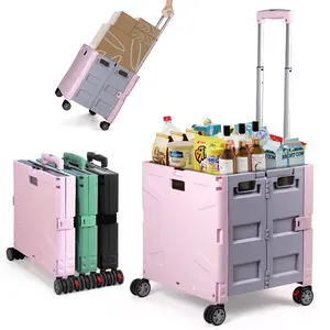 Teacher Cart with Wheels & Lid – Rolling Classroom Supply Cart That Folds Flat | Homebetta
