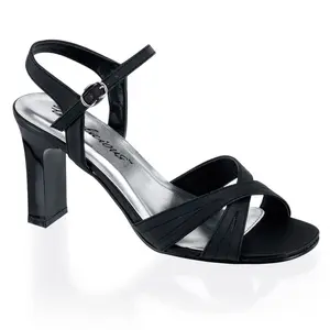 Women's Formal Black Vegan Leather Wedding Sandals - Romance-313 Wedding Footwear