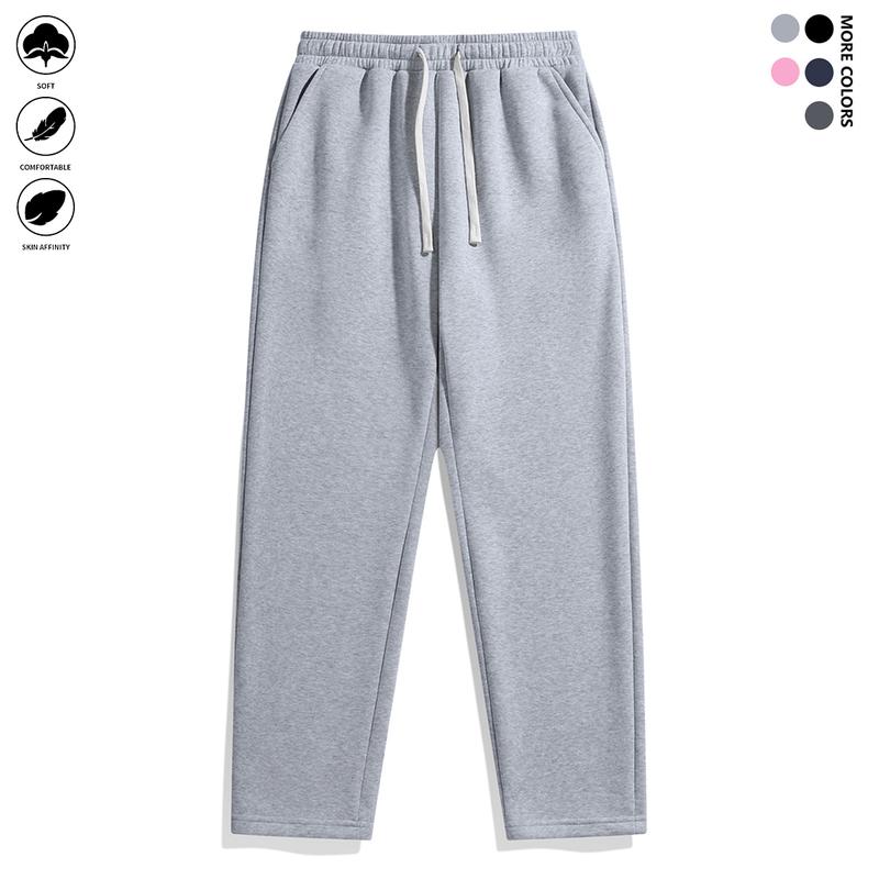 Men's Casual Jogger Pants - Elastic waistband with drawstring design, side pockets, autumn and winter athletic style full-length pants, comfortable fabric, durable material suitable for sports, workouts, and outdoor activities solid fashion sweatpants