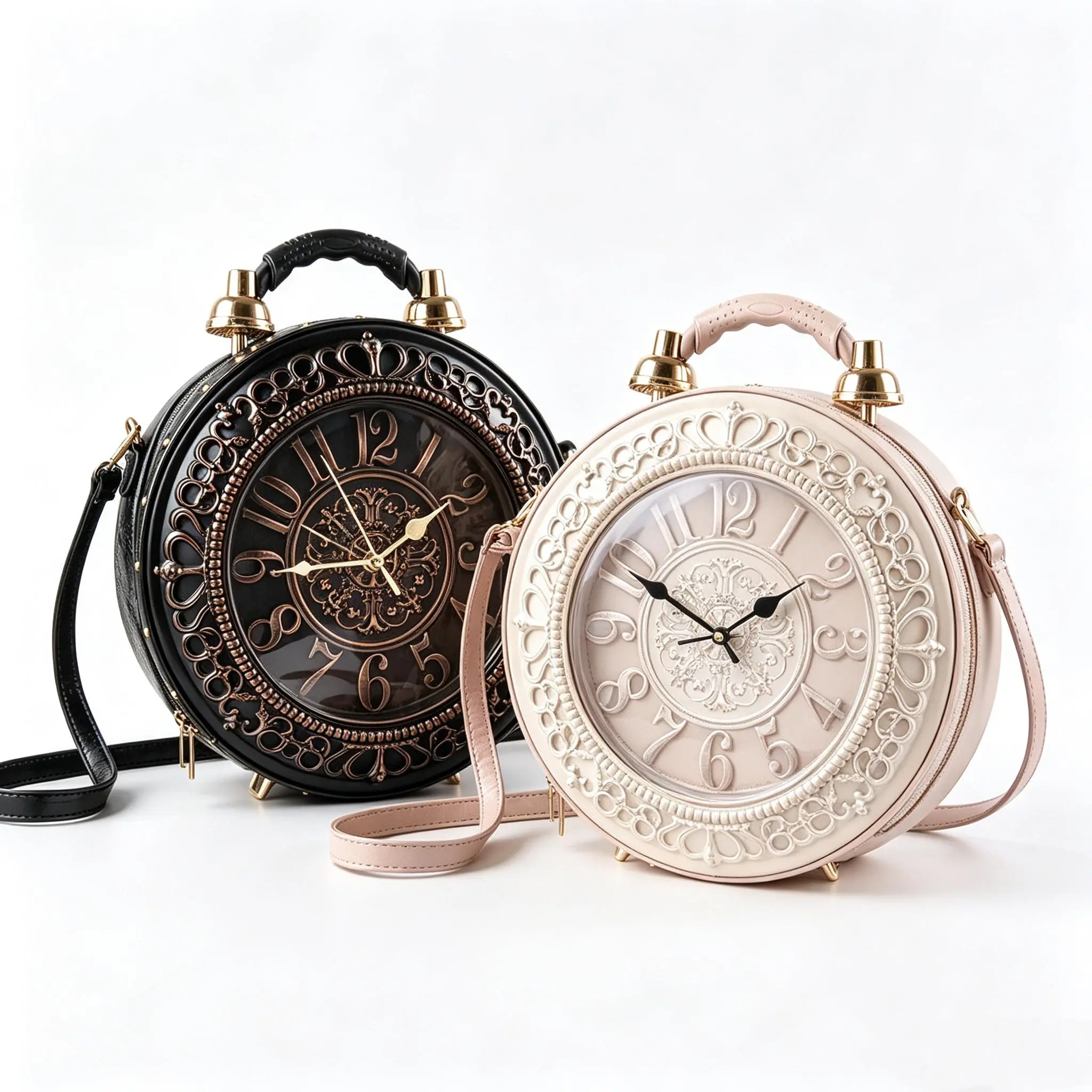 Women's Retro Sweet PU Leather Tote Handbag - Clock Theme Graphic Print Satchel Purses with Creative Design, Large Capacity, Battery Compartment, Zip Closure, Versatile for Casual Use, Daily Commuting, Mother's Birthday Gift, Artificial Women's Handbags